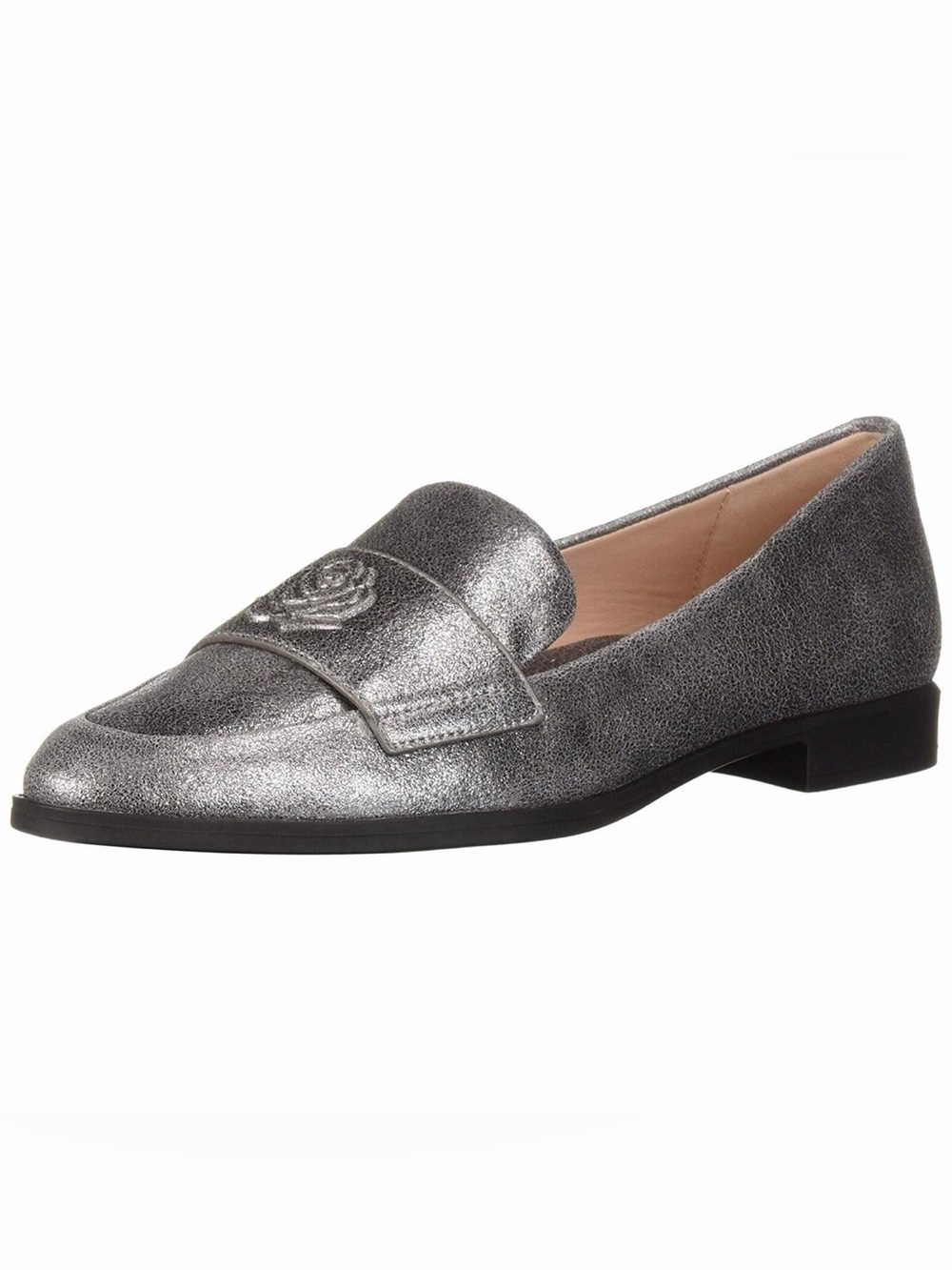 Taryn Rose Blossom leather loafers in Gray Silver Metallic Women’s size 8.5